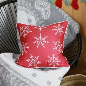 18"x18" Red Snowflakes Christmas decorative Throw Pillow Cover (Pack of 1)