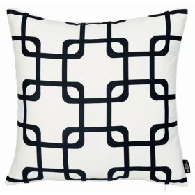 Black and White Geometric Squares decorative Throw Pillow Cover (Pack of 1)