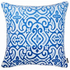 18"x 18" Blue Sky Scroll decorative Throw Pillow Cover Printed (Pack of 1)