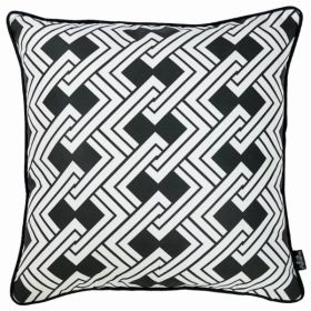 18"x 18" Tropical BW Links Squares decorative Throw Pillow Cover (Pack of 1)