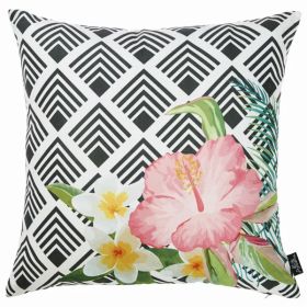 18"x 18" Tropical Flower Garden decorative Throw Pillow Cover (Pack of 1)