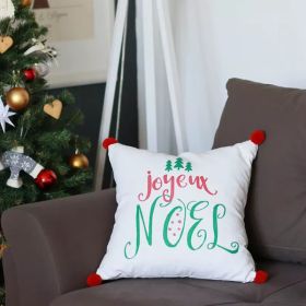 Joyeux Noel Square Printed decorative Throw Pillow Cover (Pack of 1)