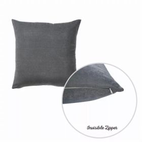 Set of 2 Gray Brushed Twill decorative Throw Pillow Covers