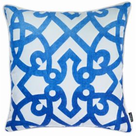 Blue Trellis decorative Throw Pillow Cover Printed (Pack of 1)
