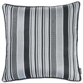 Gray and Black Variegated Stripe decorative Throw Pillow Cover (Pack of 1)