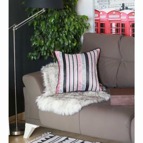 Coral Variegated Stripe decorative Throw Pillow Cover (Pack of 1)