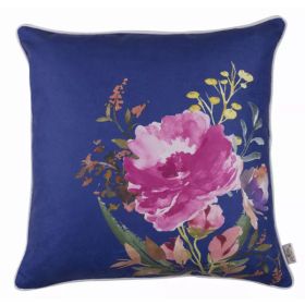 Blue Watercolor Wild Flower decorative Throw Pillow Cover (Pack of 1)
