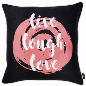 18"x 18" Tropical Live Laugh Love decorative Throw Pillow Cover (Pack of 1)