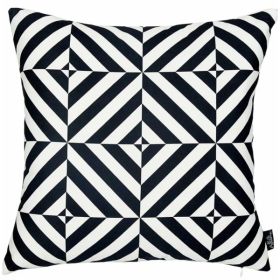 Black and White Geometric Diagram decorative Throw Pillow Cover (Pack of 1)