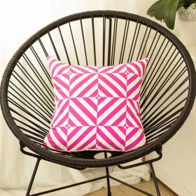 18"x18" Pink Geometric Diagram decorative Throw Pillow Cover (Pack of 1)