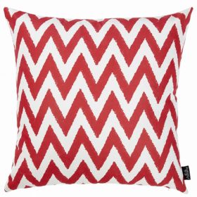 18"x18" Red Nautical Chevron decorative Throw Pillow Cover Printed (Pack of 1)