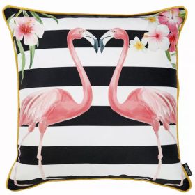 18"x 18" Tropical Flamingo Love decorative Throw Pillow Cover (Pack of 1)