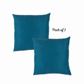 Set of 2 Teal Blue Brushed Twill decorative Throw Pillow Covers