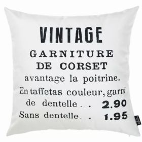 18"x 18" Black and White Vintage decorative Throw Pillow Cover (Pack of 1)