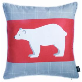 18"x18" Christmas Bear Printed decorative Throw Pillow Cover (Pack of 1)