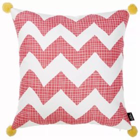 18"x 18" Pink Tropical Chevron decorative Throw Pillow Cover (Pack of 1)