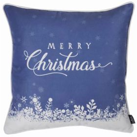 Merry Christmas Snow Scene decorative Throw Pillow Cover (Pack of 1)