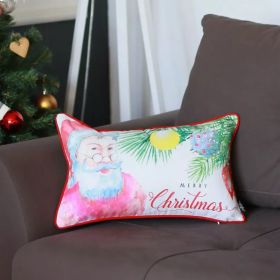 20"x12" Christmas Santa Printed decorative Throw Pillow Cover (Pack of 1)