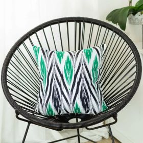 18"x18" Geometric Green Lit decorative Throw Pillow Cover Printed (Pack of 1)