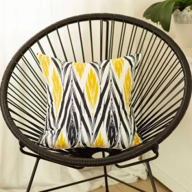 Black and  Yellow Zig Zag decorative Throw Pillow Cover (Pack of 1)