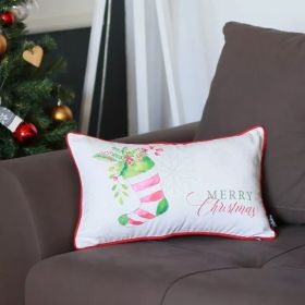 20" x 12"Christmas Socks Printed decorative Throw Pillow Cover (Pack of 1)
