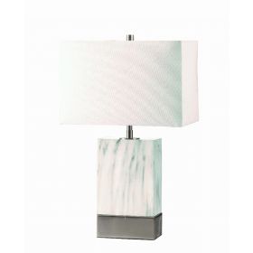 White Marble & Brushed Nickel Table Lamp (Pack of 1)