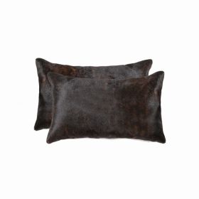 12" x 20" x 5" Chocolate, Cowhide - Pillow 2-Pack (Pack of 1)