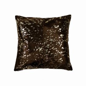 18" x 18" x 5" Gold And Chocolate Quattro - Pillow (Pack of 1)