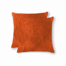 18" x 18" x 5" Orange Cowhide - Pillow 2-Pack (Pack of 1)
