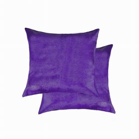 18" x 18" x 5" Purple Cowhide - Pillow 2-Pack (Pack of 1)
