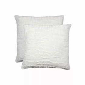 18" x 18" x 5" Ivory Mink, Faux - Pillow 2-Pack (Pack of 1)