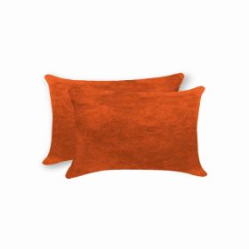 12" x 20" x 5" Orange, Cowhide - Pillow 2-Pack (Pack of 1)