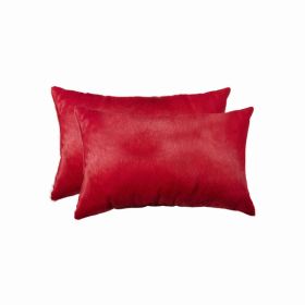 12" x 20" x 5" Wine, Cowhide - Pillow 2-Pack (Pack of 1)