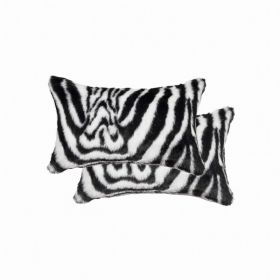 12" x 20" x 5" Denton Zebra Black & White Faux  - Pillow 2-Pack (Pack of 1)