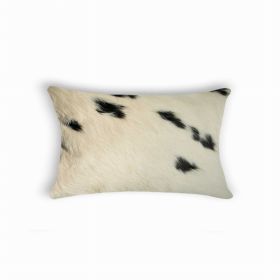 12" x 20" x 5" White And Black Cowhide - Pillow (Pack of 1)