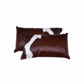 12" x 20" x 5" Chocolate And White, Cowhide - Pillow 2-Pack (Pack of 1)