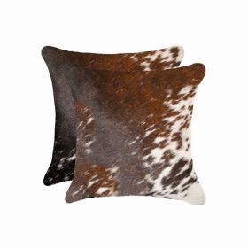 18" x 18" x 5" Salt And Pepper Brown And White, Cowhide - Pillow 2-Pack (Pack of 1)