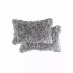 12" x 20" x 5" Gray, Faux - Pillow 2-Pack (Pack of 1)