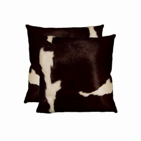 18" x 18" x 5" Chocolate And White Cowhide - Pillow 2-Pack (Pack of 1)