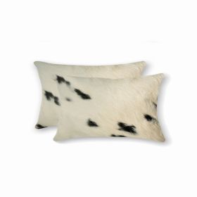 12" x 20" x 5" White And Black, Cowhide - Pillow 2-Pack (Pack of 1)