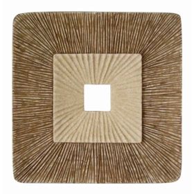 1" x 19" x 19" Brown Concave Square Double Layer Ribbed  Wall Plaque (Pack of 1)