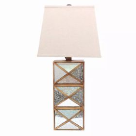 6.25" x 6.75" x 27.5" Gold, Modern Illusionary, Mirrored Base - Table Lamp (Pack of 1)