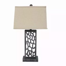5" x 8" x 28.75" Silver, Metal With Multi Mini Grotto Pattern - Table Lamp (Pack of 1)