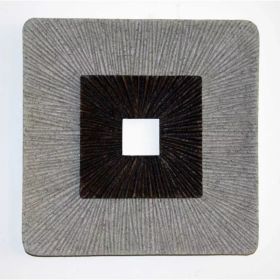 1" x 26" x 26" Brown & Gray, Encaved, Square, Ribbed - Wall Art (Pack of 1)