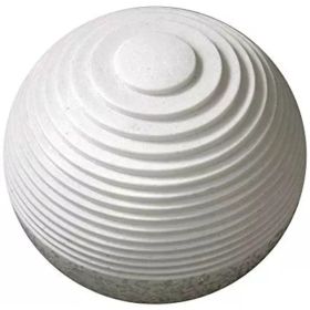 1" x 14" x 12" White, Round With Lines And Light - Outdoor Ball (Pack of 1)