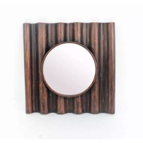 24" x 24" x 3" Bronze, Panpipe-Like, Wooden Cosmetic - Mirror (Pack of 1)