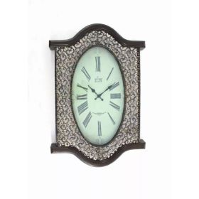 Bronze Finish Wooden Vintage Wall Clock (Pack of 1)