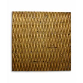 Raw Wood Look Gold Finish Square Wall Art (Pack of 1)