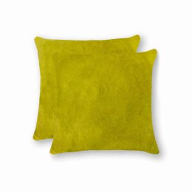 18" x 18" x 5" Yellow Cowhide - Pillow 2-Pack (Pack of 1)