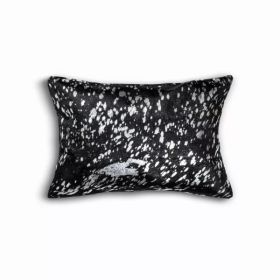 12" x 20" x 5" Black And Silver Cowhide - Pillow (Pack of 1)